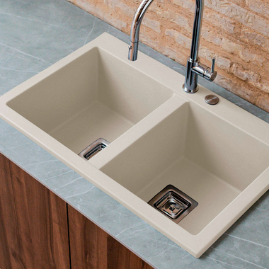 Fregadero Poalgi Kobus 86 Bajo 2/S Pumice Beige (2)