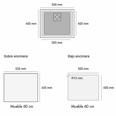 Fregadero Poalgi Zie 50 1/S Blanco Soft (1)