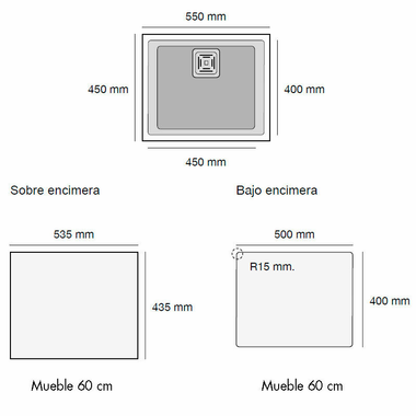 Fregadero Poalgi Zie 50 1/S Snow Blanco (1)