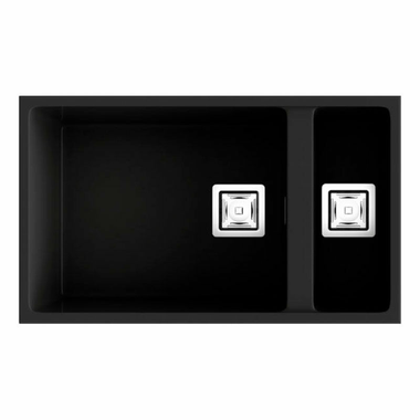 Fregadero Poalgi Zie 70 1/S+1/2S Negro Liso Brillo