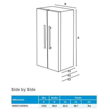 Frigorífico Americano Midea MDRS710FGF01 Blanco (1)