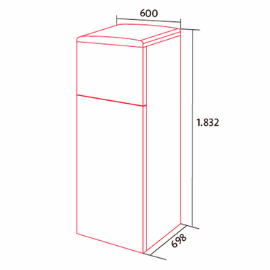 Frigorífico 2 puertas Nodor NorFrost HAIL 1852TNF RR/A Rojo (1)