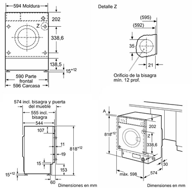 Lavadora integrable Bosch WIW24307ES 8Kg (1)