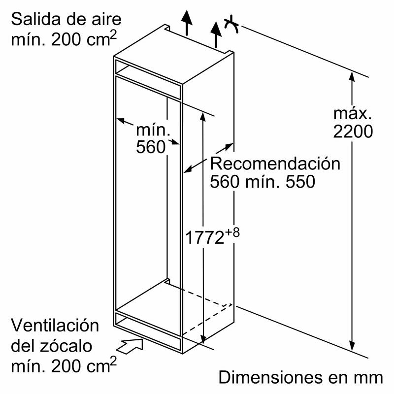 Frigorífico Combi integrable Balay 3KIE734F (1)