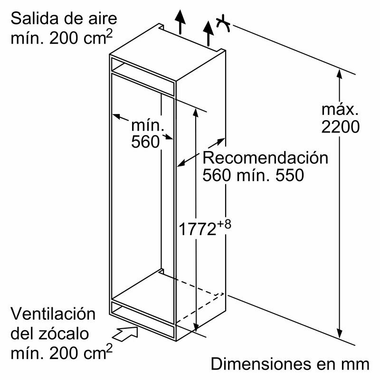 Frigorífico Combi integrable Balay 3KIE734F (1)