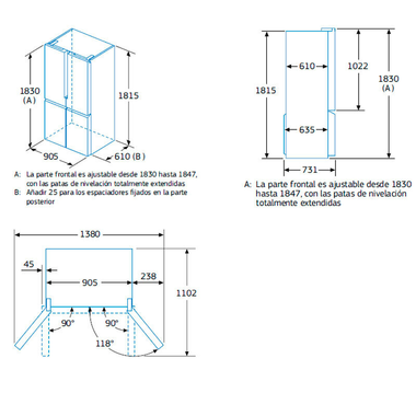 Frigorífico americano Balay 3KME592XI Multipuerta Inox (1)