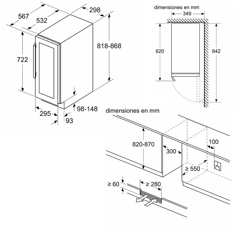 Vinoteca integrable Bosch KUW20VHF0 Negra (1)