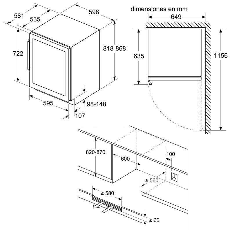 Vinoteca integrable Bosch KUW21AHG0 Negra (1)