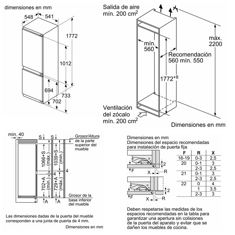 Frigorífico 2 puertas integrable Siemens KI86NHFE0 (1)