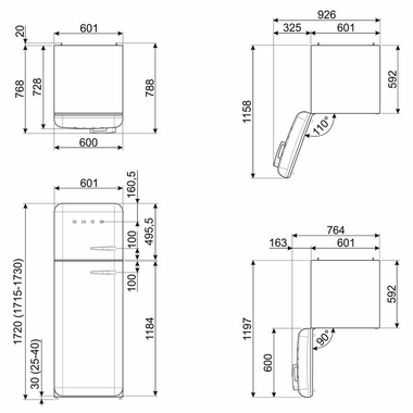 Frigorífico 2 puertas Smeg FAB30LWH5 Blanco (1)