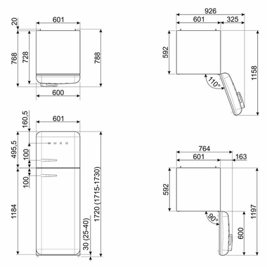 Frigorífico 2 puertas Smeg FAB30RPB5 Celeste (1)