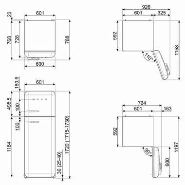 Frigorífico 2 puertas Smeg FAB30RPK5 Rosa (1)