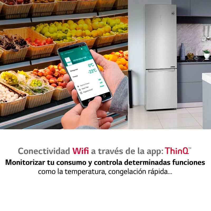 Frigorífico Combi LG GBB72NSUCN1 Acero (7)