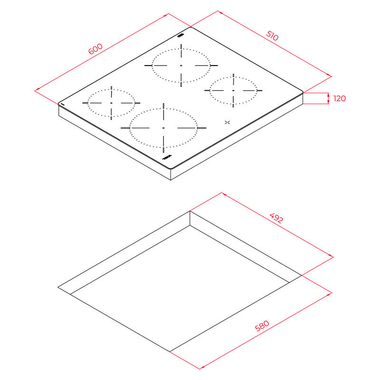 Placa vitrocerámica polivalente negra Teka TTC 64010 CRD BK (1)
