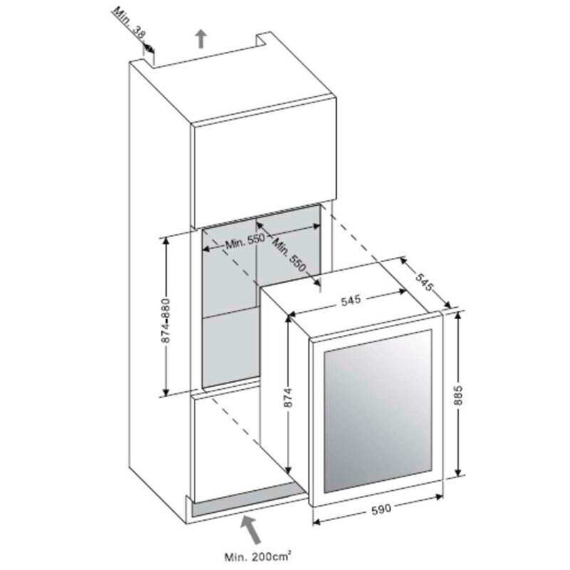 Vinoteca integrable Fagor 3WCI8840N Negro (1)