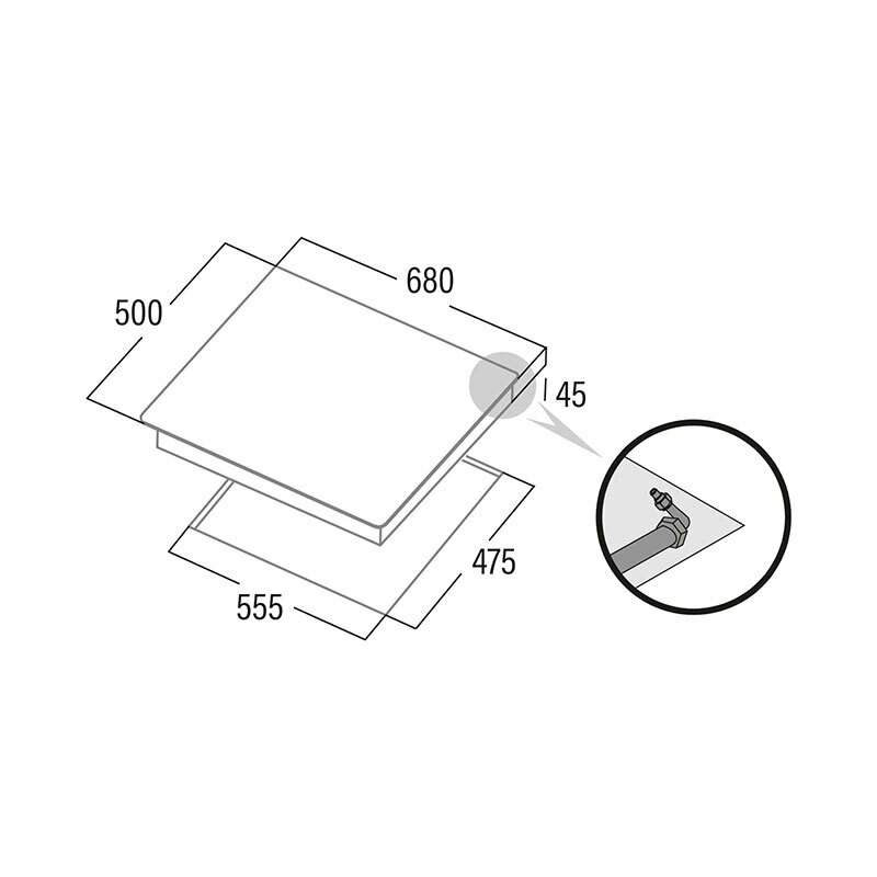Placa acero CataLGI 7041X/A 68 cm (1)
