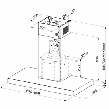 Campana decorativa Mepamsa Stilo Green Power GP70X Inox (1)