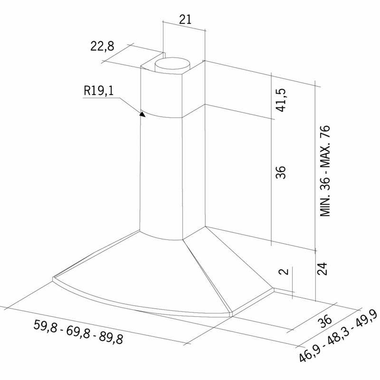 Campana decorativa Mepamsa Tender H 70 Inox (2)
