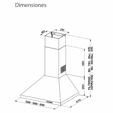 Campana decorativa Mepamsa Gavia 90 Inox (1)