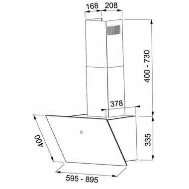 Campana decorativa Mepamsa CUADRO 60 Negra (1)
