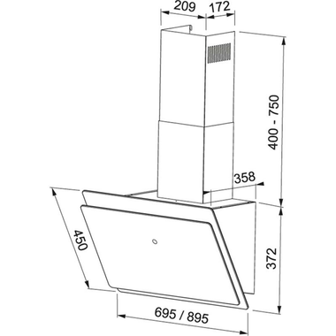 Campana decorativa Mepansa Luna Plus 90 Blanco (1)