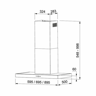 Campana decorativa Mepamsa SILUETA XLA 90 Inox (1)