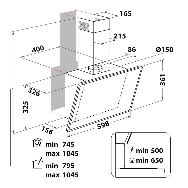Campana Decorativa Whirlpool AKR 62F LT K Negra (1)