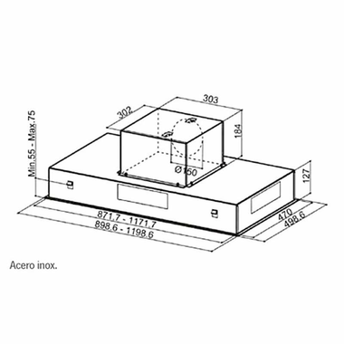 Campana de Techo Mepamsa Cielo 120 Inox (1)