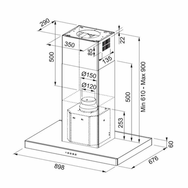 Campana de Isla Mepamsa Stilo Isla 90 Inox (1)