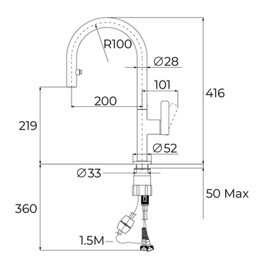 Grifo Teka OVAL9382 Negro (1)