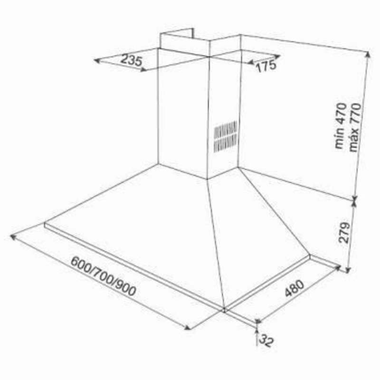 Campana decorativa Teka DBB70 Inox (1)