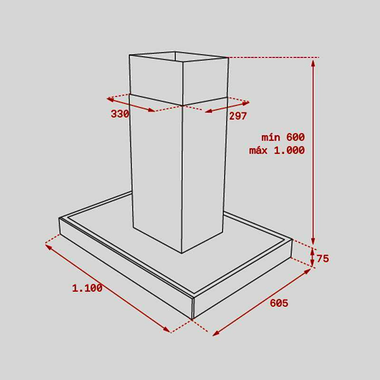 Campana de Isla Teka DPL ISLA 1185 Negro (1)