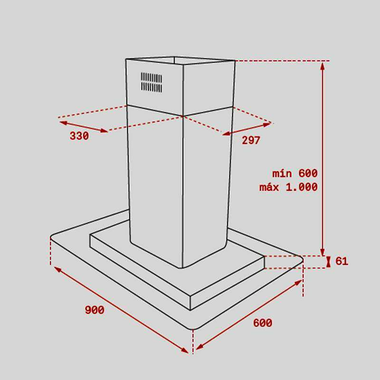 Campana de Isla Teka ISLA DG3 985 Inox (1)