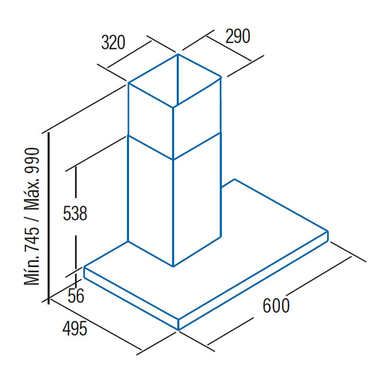 Campana decorativa Cata SPLUS6010X Inox (1)