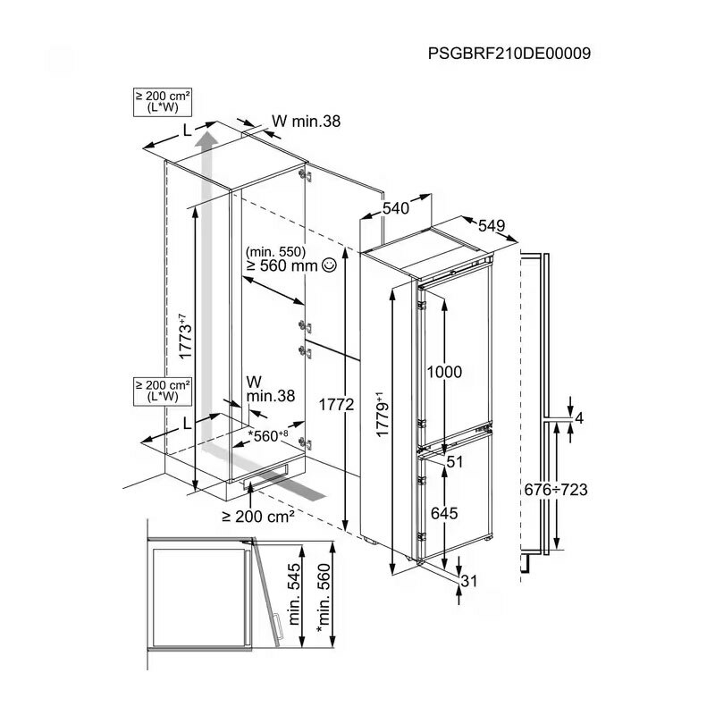 Frigorífico Combi integrable AEG OSC7G181ES (1)