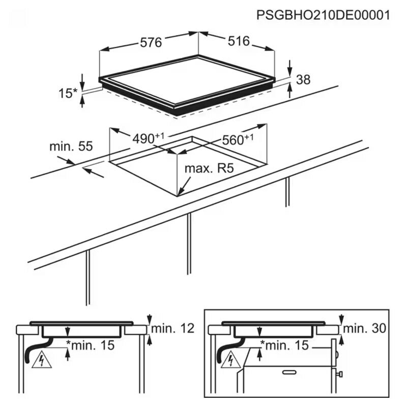 Placa Vitrocerámica AEG HK634060XB 60 cm (1)