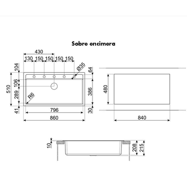 Fregadero Smeg VSGX860MN Negro (1)