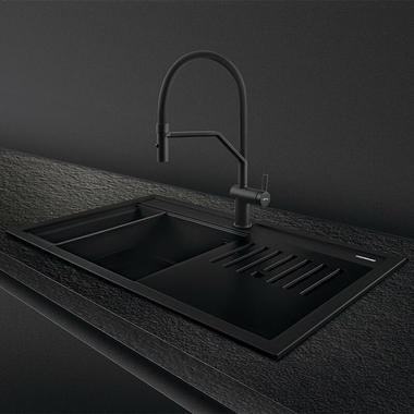 Fregadero Smeg VSGX860MN Negro (3)