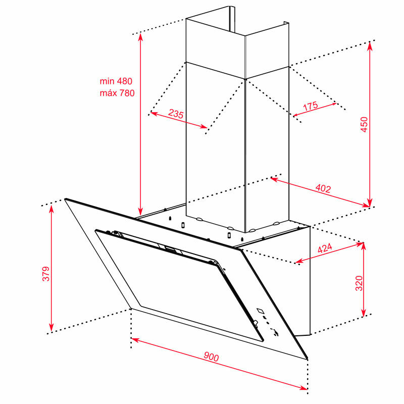 Campana decorativa Teka DVT 98660 TBS Negro (1)