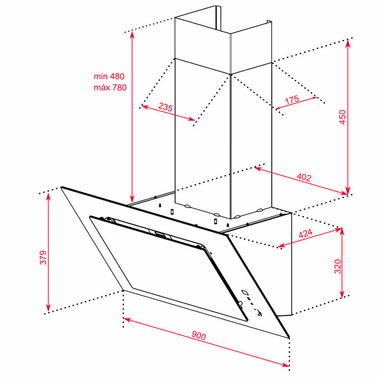 Campana decorativa Teka DVT 98660 TBS Negro (1)