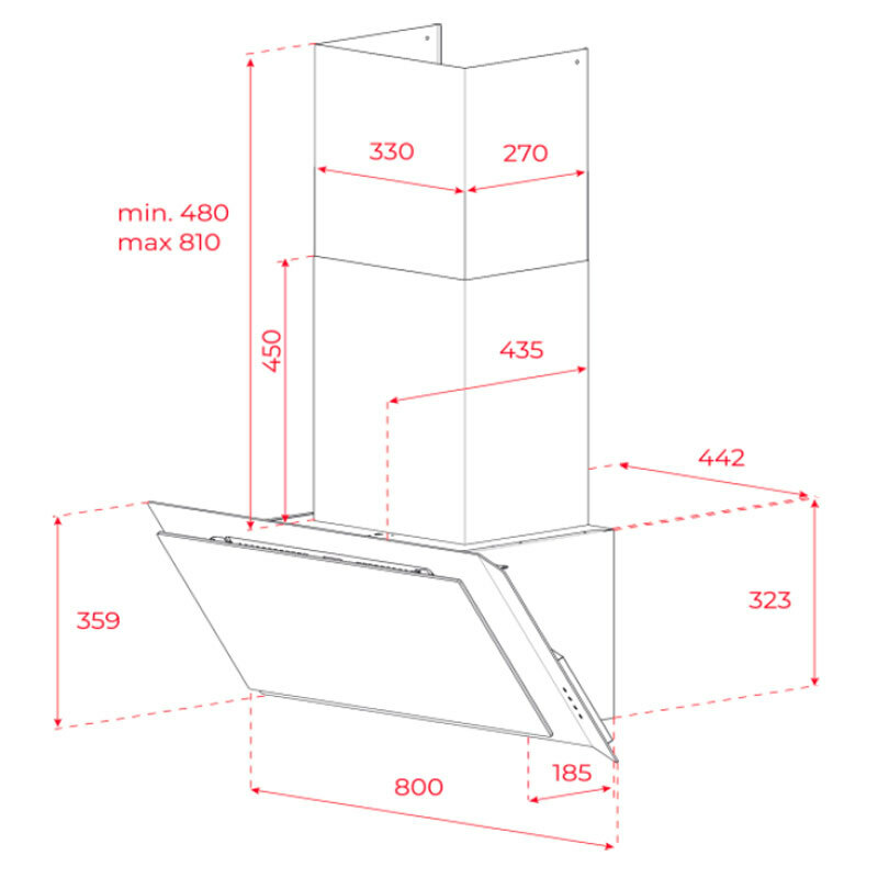 Campana decorativa DVI 88G1EOSBM Negro (1)