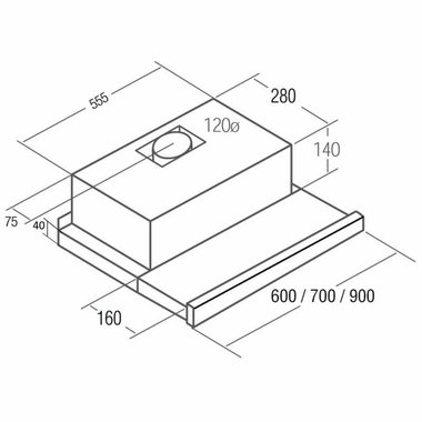 Campana extraible Cata TF 2003 Duralum 60 Inox (1)