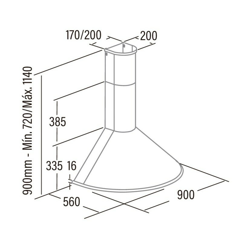 Campana decorativa Cata Q 900 BK Negro (1)