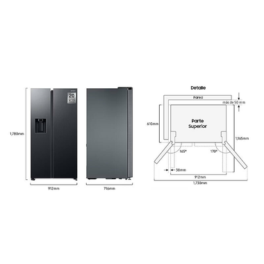 Frigorífico Americano Samsung RS68CG885DB1EF Grafito (1)