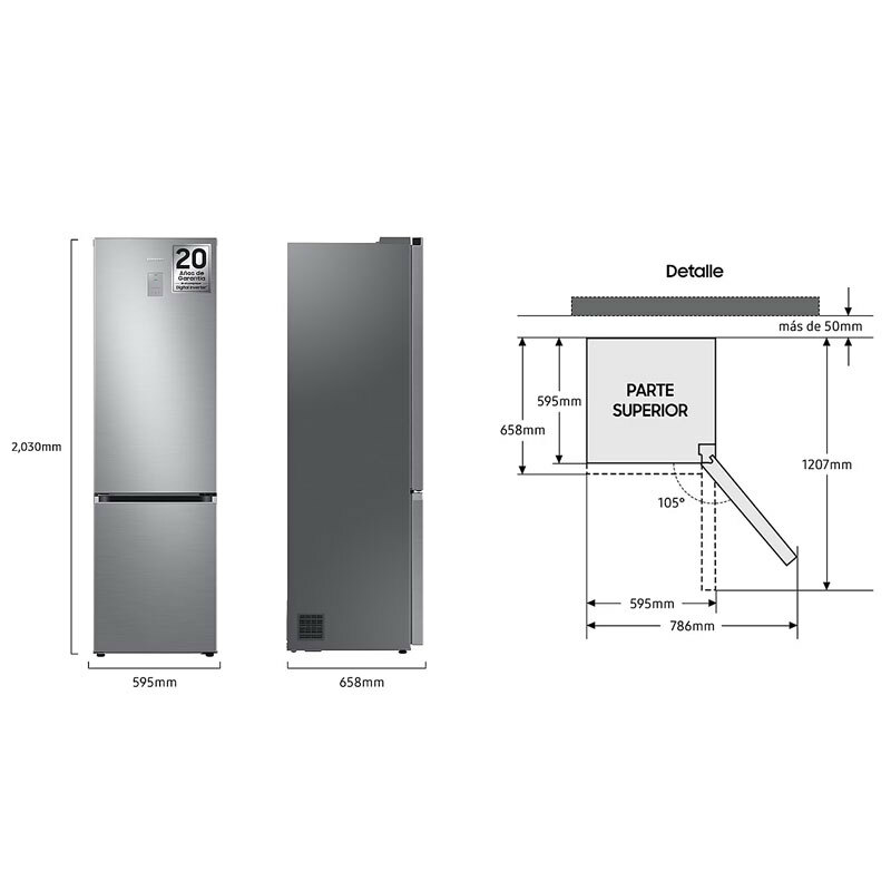 Frigorífico Combi Samsung RB38C675CS9/EF Inox (1)