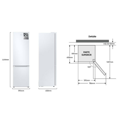 Frigorífico Combi Samsung RB38C605CWW/EF Blanco (1)