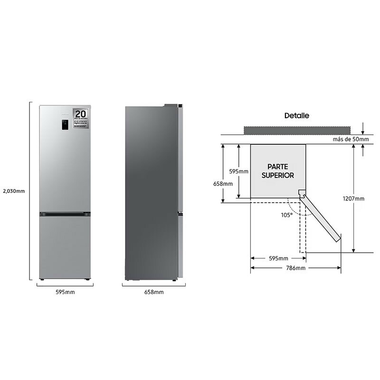 Frigorífico Combi Samsung RB38C675DSA/EF Inox (1)