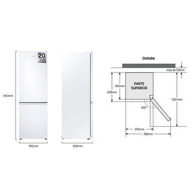 Frigorífico Combi Samsung RB34C600DWW/EF Blanco (1)