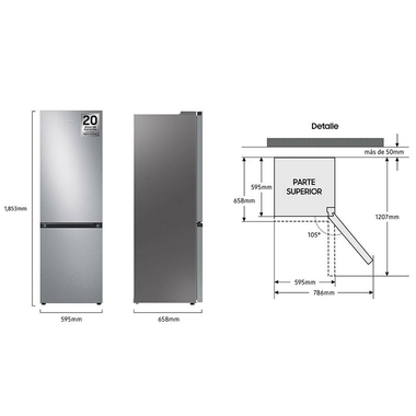 Frigorífico Combi Samsung RB34C602DSA/EF Inox (1)
