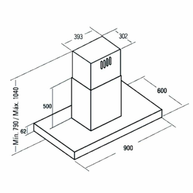 Campana de Isla Cata Isla Sygma 900 Inox (1)
